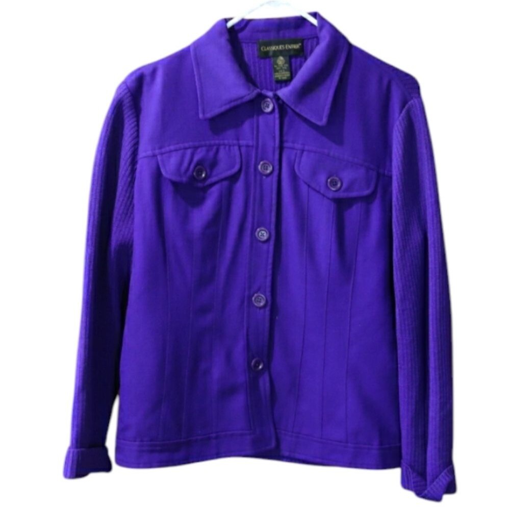 Classiques Entier Vintage Royal Purple Shackett Sweater Top LG